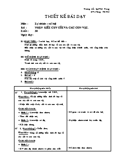 Giáo án Tự nhiên – xã hội bài : nhận biết cây cối và các con vật