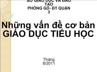 Những vấn đề cơ bản giáo dục tiểu học