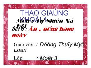 Tự nhiên xã hội - Bài 8: Ăn, uống hàng ngày