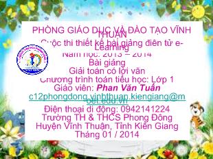 Bài giảng Giải toán có lời văn_ Phan Văn Tuấn