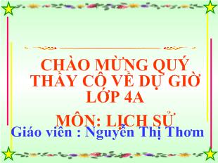 Bài giảng Lịch sử: Thành thị ở thế kỉ XVI - XVII_ Nguyễn Thị Thơm