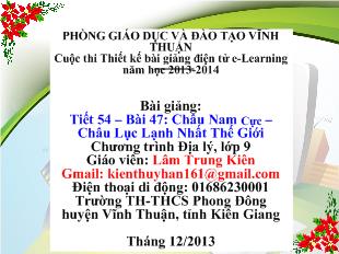 Bài giảng Tiết 54 – Bài 47: Châu Nam Cực – Châu Lục Lạnh Nhất Thế Giới Lâm Trung Kiên