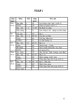 Giáo án Lớp 1 năm học 2007- 2008