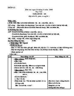 Giáo án Lớp 1 tuần 12_ Trường tiểu học Đức Hạnh 2