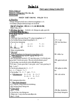 Giáo án lớp 1 - Tuần 14