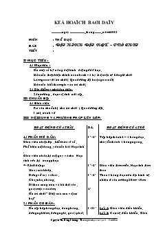 Giáo án Thể dục - bài : đội hình đội ngũ – trò chơi