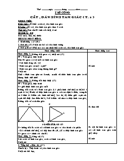 Giáo án Thủ công: cắt , dán hình tam giác ( tiết 1 )