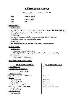 Giáo án Tiếng việt - bài : âm y - tr