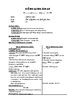 Giáo án Tiếng việt - bài : ôn tập âm và chữ ghi âm