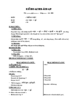 Giáo án Tiếng việt - bài : q –qu – gi