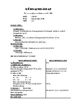 Giáo án Toán - bài :luyện tập ( số 10)