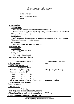 Giáo án Toán - bài : luyện tập