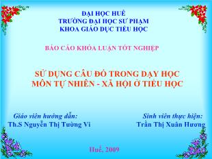 Sử dụng câu đố trong dạy học môn tự nhiên - Xã hội ở tiểu học