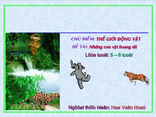 Bài giảng Mầm non Lớp 5 tuổi - Chủ điểm: Thế giới động vật - Đề tài: Những con vật hoang dã - Hà Văn Hóa