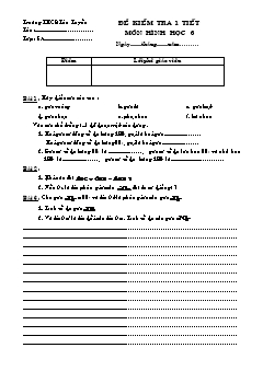 Bài giảng Đề kiểm tra 1 tiết môn hình học 6