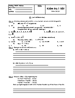 Bài giảng lớp 6 môn Số học - Kiểm tra 1 tiết