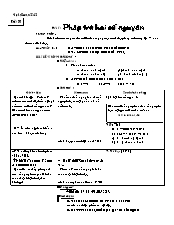 Bài giảng lớp 6 môn Số học - Tiết 20 - Bài 7 : Phép trừ hai số nguyên