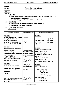 Bài giảng lớp 6 môn Số học - Tuần 13 - Tiết 37: Ôn tập chương 1