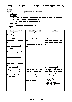 Bài giảng lớp 6 môn Số học - Tuần 28: Tiết 87: Bài 12: Phép chia phân số