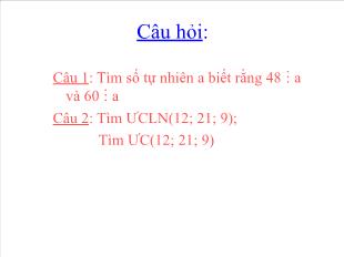 Bài giảng lớp 6 môn toán - Luyện tập (tiếp theo)