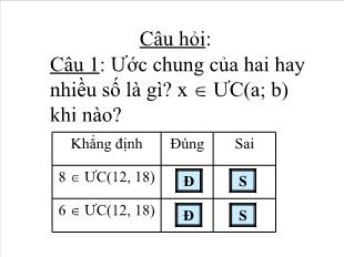 Bài giảng lớp 6 môn toán - Luyện tập