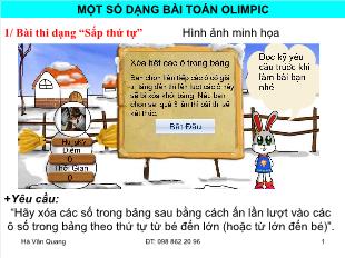 Bài giảng lớp 6 môn toán - Một số dạng bài toán olimpic