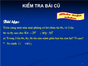 Bài giảng lớp 6 môn toán - Tia phân giác của góc