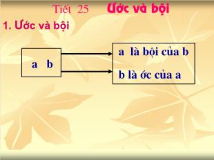 Bài giảng lớp 6 môn toán - Tiết 25: Ứớc và bội (tiếp)