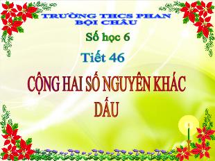 Bài giảng lớp 6 môn toán - Tiết 46: Cộng hai số nguyên khác dấu