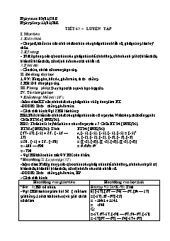 Bài giảng môn Đại số lớp 6 - Tiết 63 – luyện tập