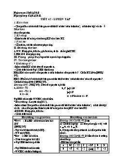 Bài giảng môn Đại số lớp 6 - Tiết 65 - Luyện tập