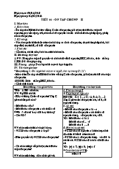 Bài giảng môn Đại số lớp 6 - Tiết 66 - Ôn tập chương II