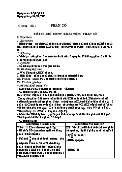 Bài giảng môn Đại số lớp 6 - Tiết 69 - Mở rộng khái niệm phân số