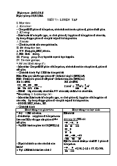 Bài giảng môn Đại số lớp 6 - Tiết 73 - Luyện tập