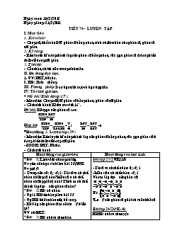 Bài giảng môn Đại số lớp 6 - Tiết 74 - Luyện tập