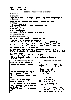 Bài giảng môn Đại số lớp 6 - Tiết 78 - Phép cộng phân số