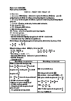 Bài giảng môn Đại số lớp 6 - Tiết 82 - Phép trừ phân số