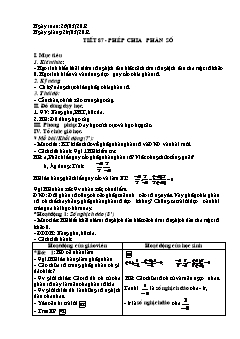 Bài giảng môn Đại số lớp 6 - Tiết 87 - Phép chia phân số