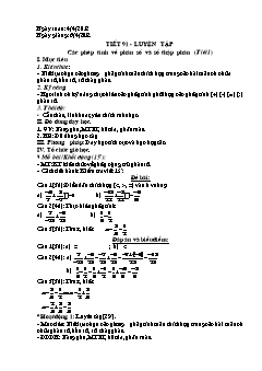 Bài giảng môn Đại số lớp 6 - Tiết 91 - Luyện tập các phép tính về phân số và số thập phân (tiết 1)