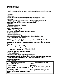 Bài giảng môn Đại số lớp 6 - Tiết 97 - Tìm một số biết giá trị một phân số của nó