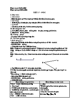 Bài giảng môn Hình học lớp 6 - Tiết 17 - Góc