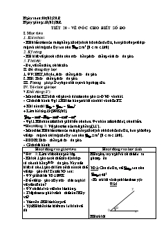 Bài giảng môn Hình học lớp 6 - Tiết 20 - Vẽ góc cho biết số đo