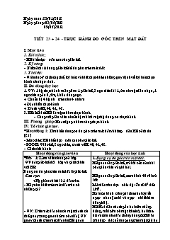 Bài giảng môn Hình học lớp 6 - Tiết 23, 24 - Thực hành đo góc trên mặt đất