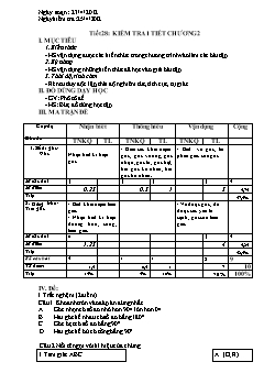 Bài giảng môn Hình học lớp 6 - Tiết 28: Kiểm tra 1 tiết chương 2