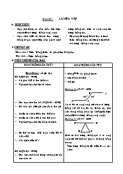 Bài giảng môn Hình học lớp 7 - Tiết 07: Luyện tập