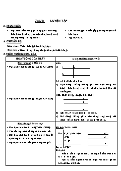 Bài giảng môn Hình học lớp 7 - Tiết 11: Luyện tập (tiếp)