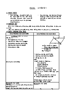 Bài giảng môn Hình học lớp 7 - Tiết 26: Luyện tập 1