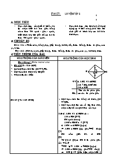 Bài giảng môn Hình học lớp 7 - Tiết 27: Luyện tập 2