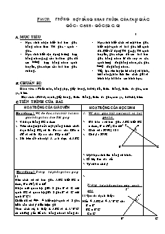 Bài giảng môn Hình học lớp 7 - Tiết 28: Trường hợp bằng nhau thứ ba của tam giác góc - Cạnh - góc (g.c.g)