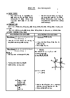 Bài giảng môn Hình học lớp 7 - Tiết 29: Ôn tập học kì I